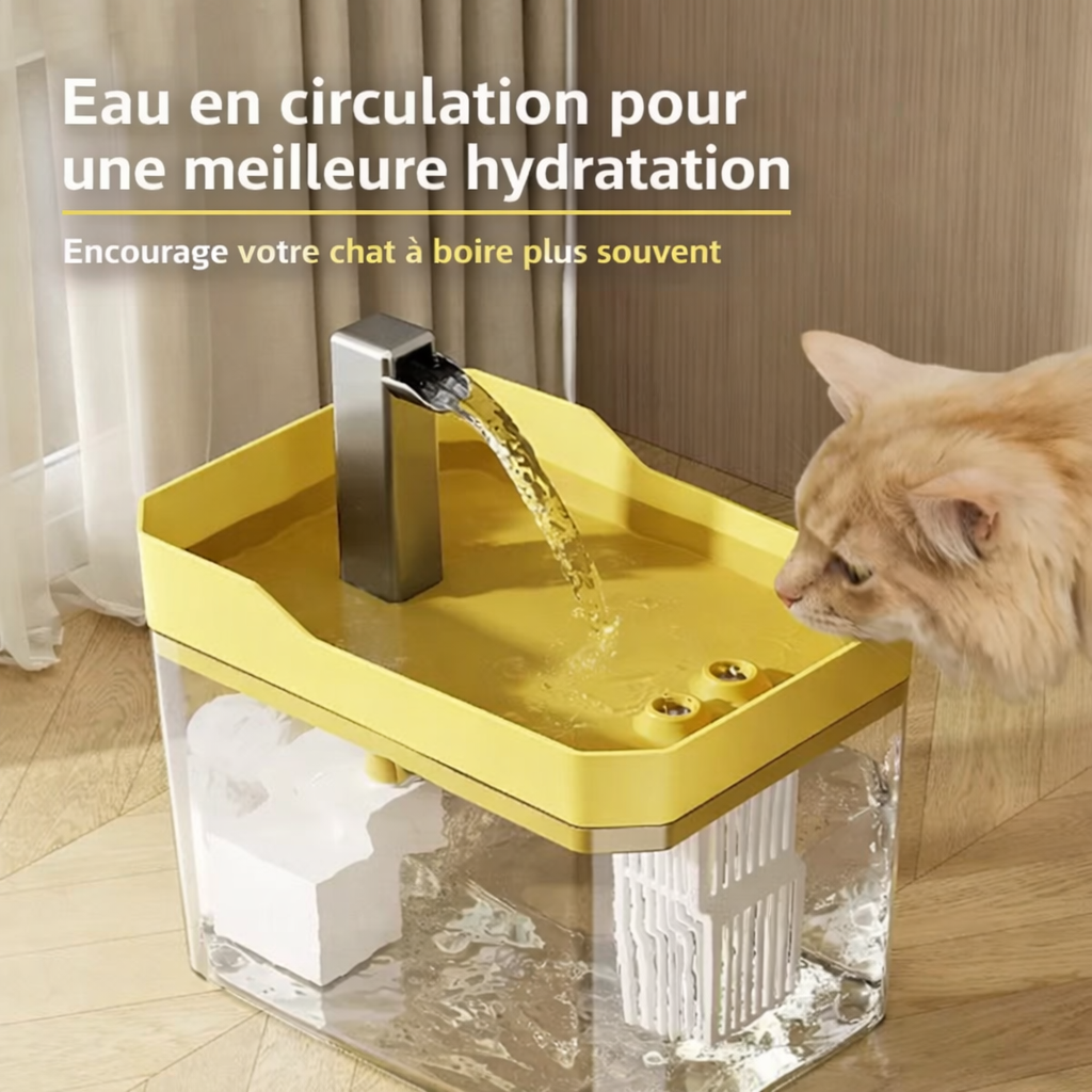 Fontaine à eau silencieuse et automatique pour chat