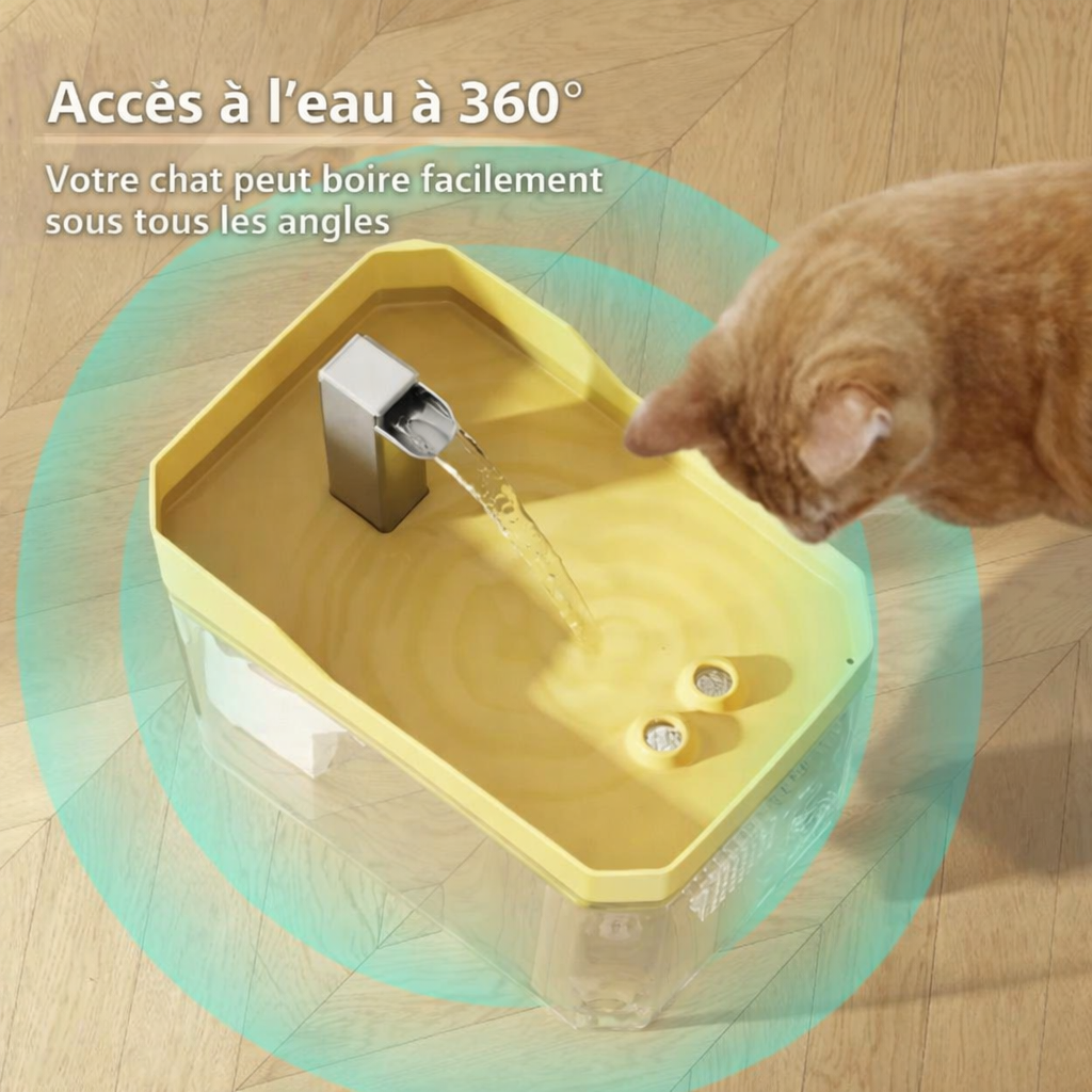 Fontaine à eau silencieuse et automatique pour chat