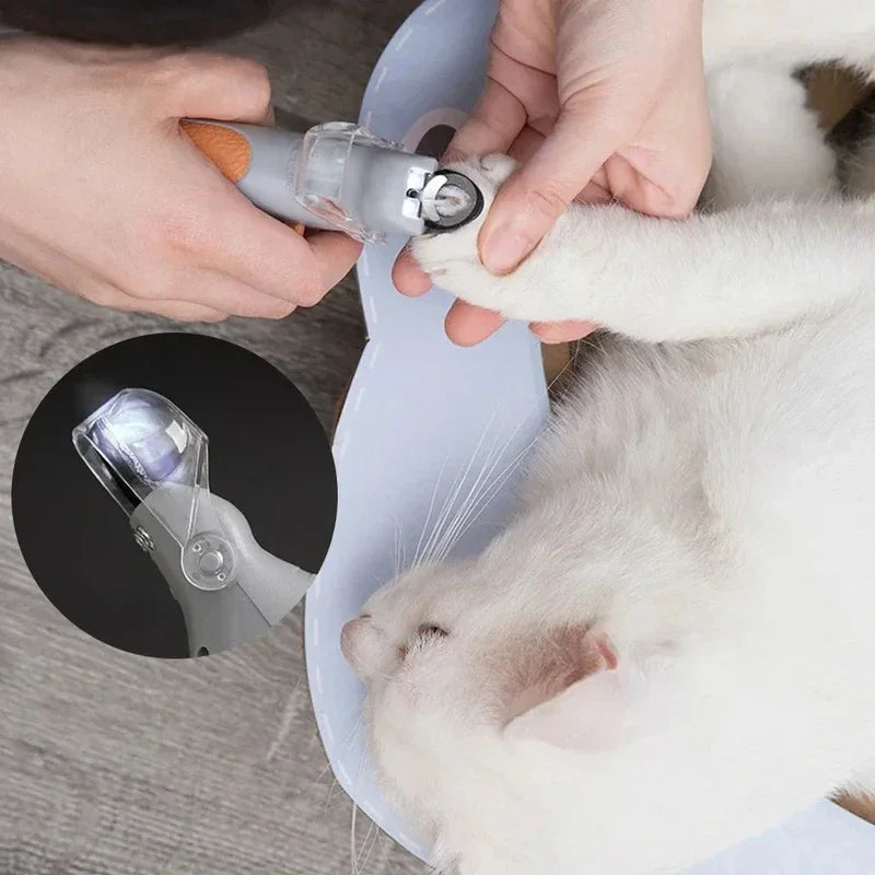 Coupe-ongles pour chat avec lumière LED sécurisée