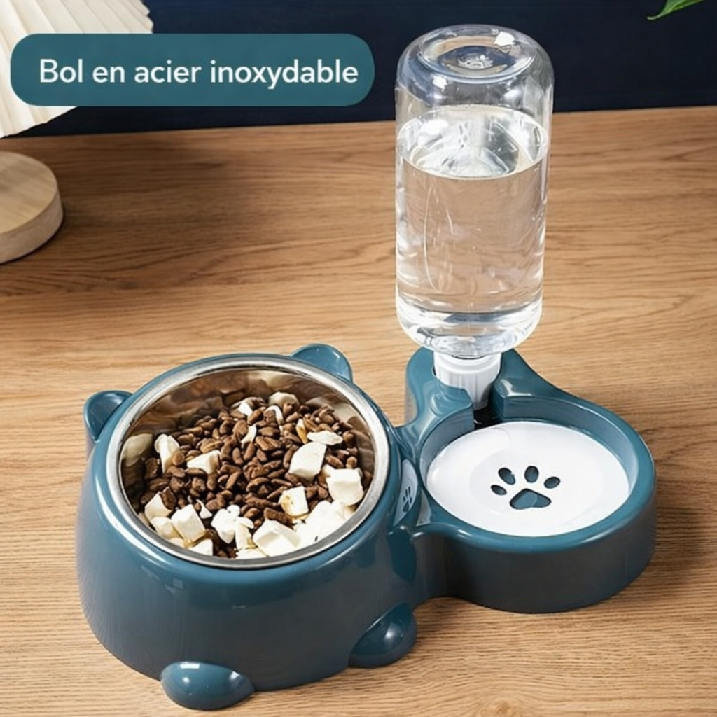 Gamelle pour chat avec distributeur d’eau automatique
