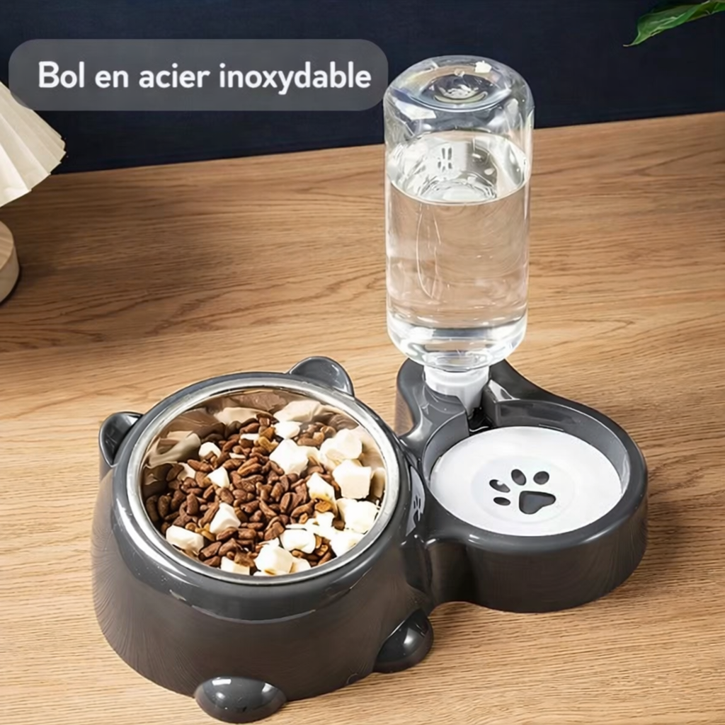 Gamelle pour chat avec distributeur d’eau automatique