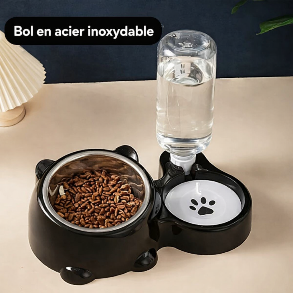 Cat bowl with automatic water dispenser